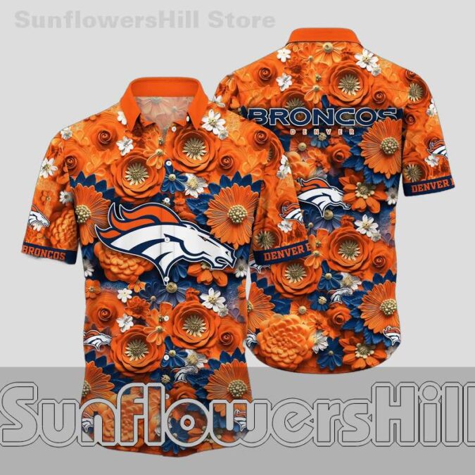 Denver Broncos Bright Bloom Hawaiian Unisex Shirt for Vacation and Everyday Wear