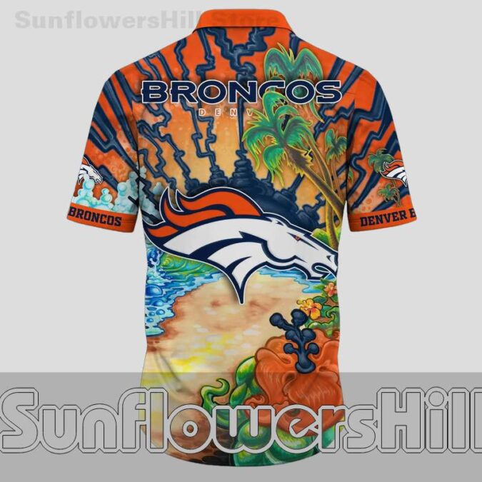 Denver Broncos Bright Island Casual Hawaiian Shirt for Vacation and Fans