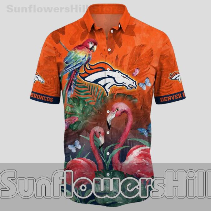 Denver Broncos Flamingo Hawaiian Shirt for Beach Trips and Summer Parties