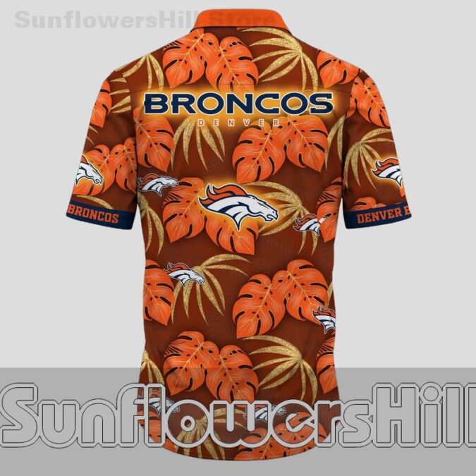 Denver Broncos Golden Leaf Unisex Hawaiian Shirt for Vacation and Tailgate