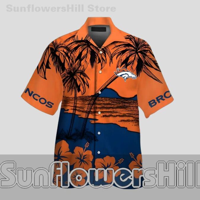 Denver Broncos Ocean Sunset Short Sleeve Hawaiian Shirt for Football Lovers