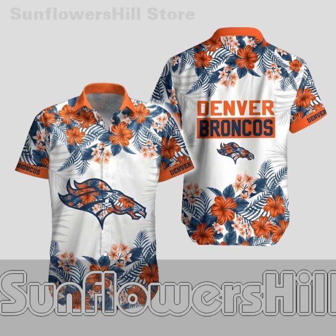 Denver Broncos Orange Blossom Short Sleeve Hawaiian Shirt for BBQ Nights