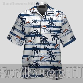 Denver Broncos Palm Island Short Sleeve Hawaiian Shirt for Dad and Husband Gifts