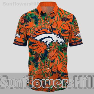 Denver Broncos Palm Leaf Unisex Hawaiian Shirt for Vacation and Everyday Wear