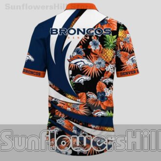 Denver Broncos Pineapple Print Hawaiian Shirt for Summer Beach Trips