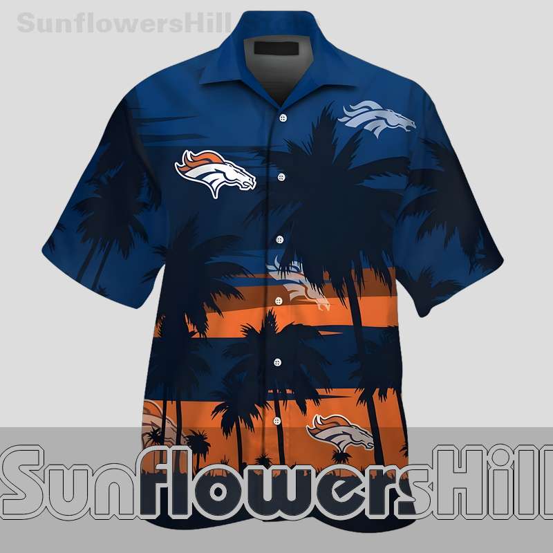 Denver Broncos Sunset Palm Hawaiian Shirt for Summer Beach Parties