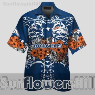 Denver Broncos Unique Skeleton Floral Aloha Shirt for Beach Trips