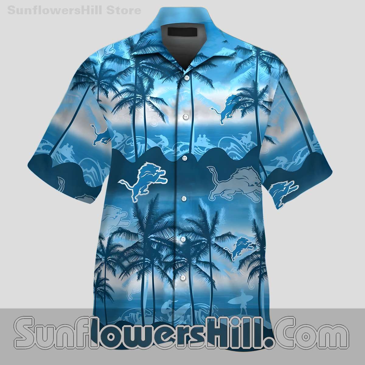 Detroit Lions Palm Tree Hawaiian Shirt for Beach Trips and Summer Parties