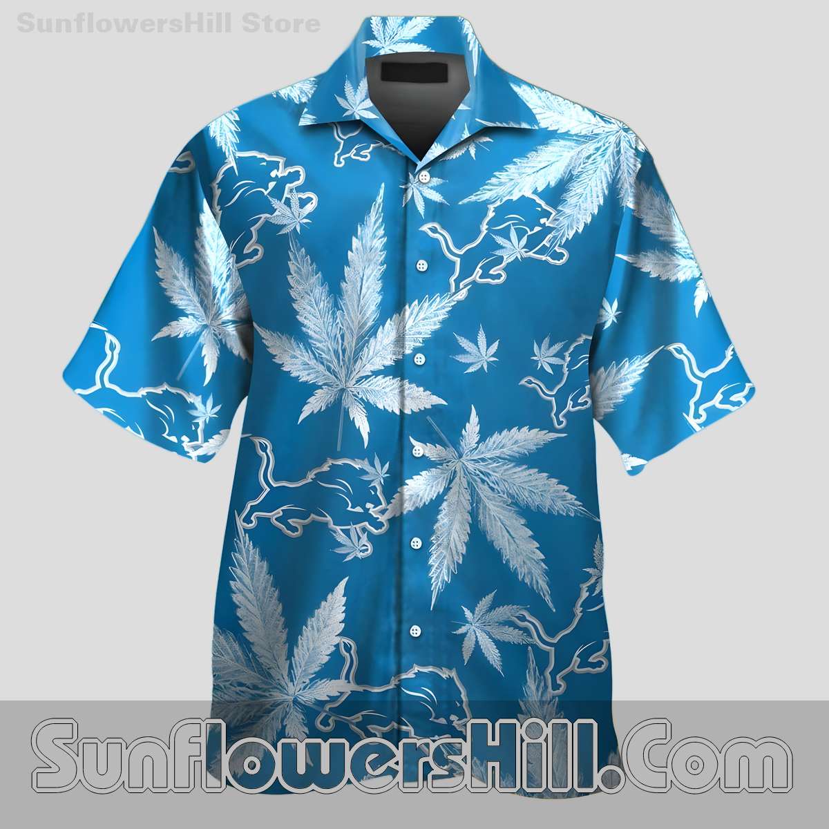 Detroit Lions Silver Leaf Hawaiian Shirt for Summer Beach Trips and Fans