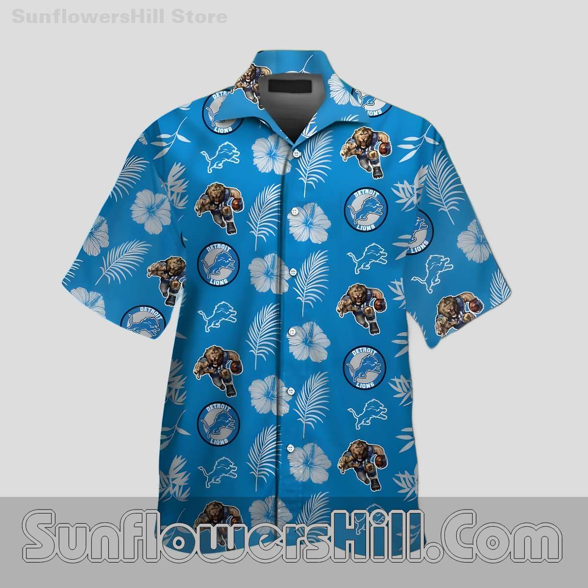 Detroit Lions Vintage Lion Print Aloha Shirt Lightweight Summer Tailgate Outfit for Men and Women